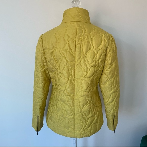 Flair Abstract Embossed Quilted Cotton Lagenlook Stand Collar Zip Front Jacket S - Picture 4 of 10